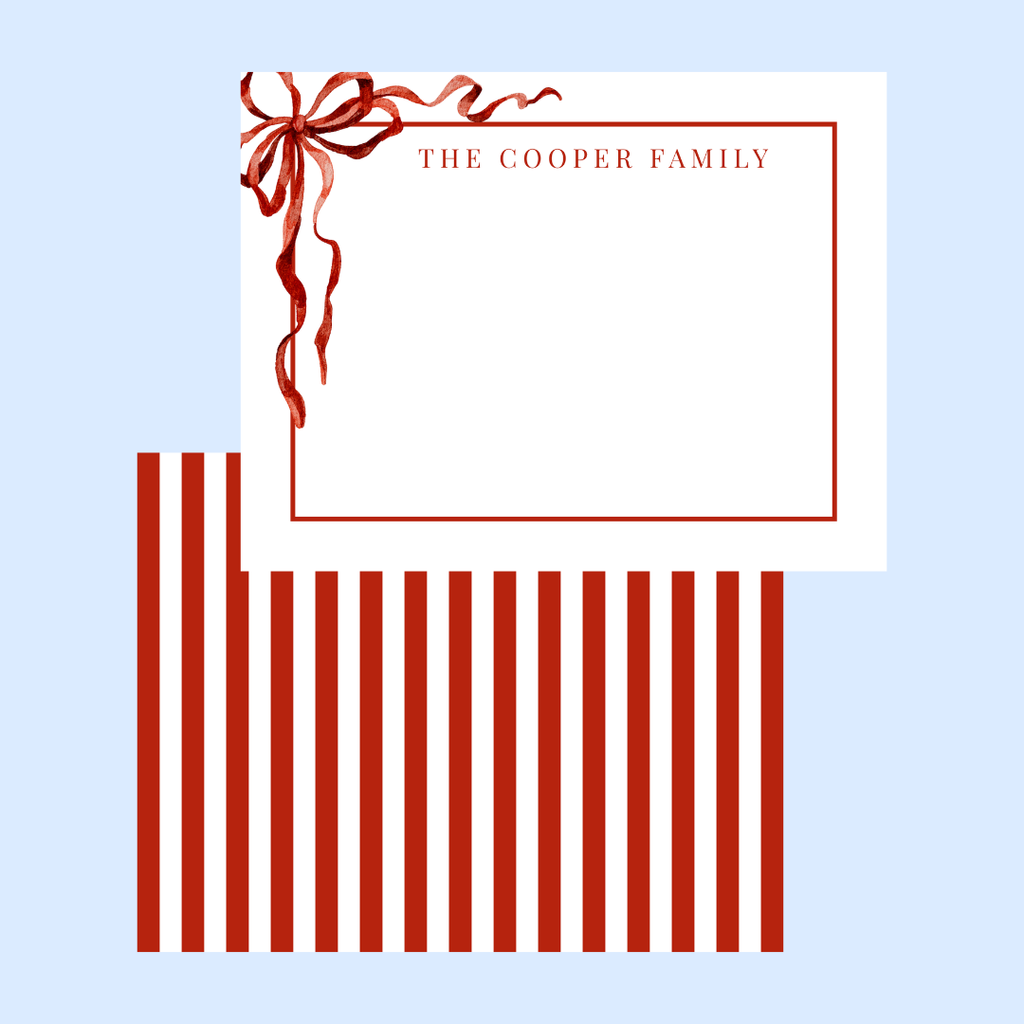 Red Bow Thank You Card (Set of 10)