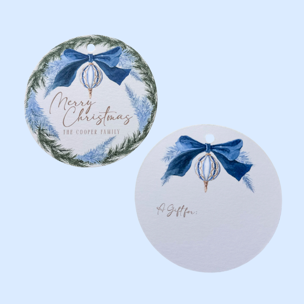 Blue Wreath Gift Tag (Set of 24)