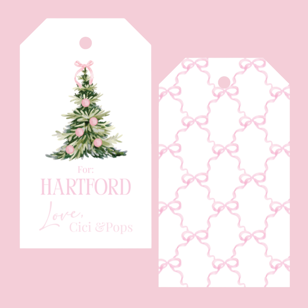 Pretty Pink Christmas Gift Tag
