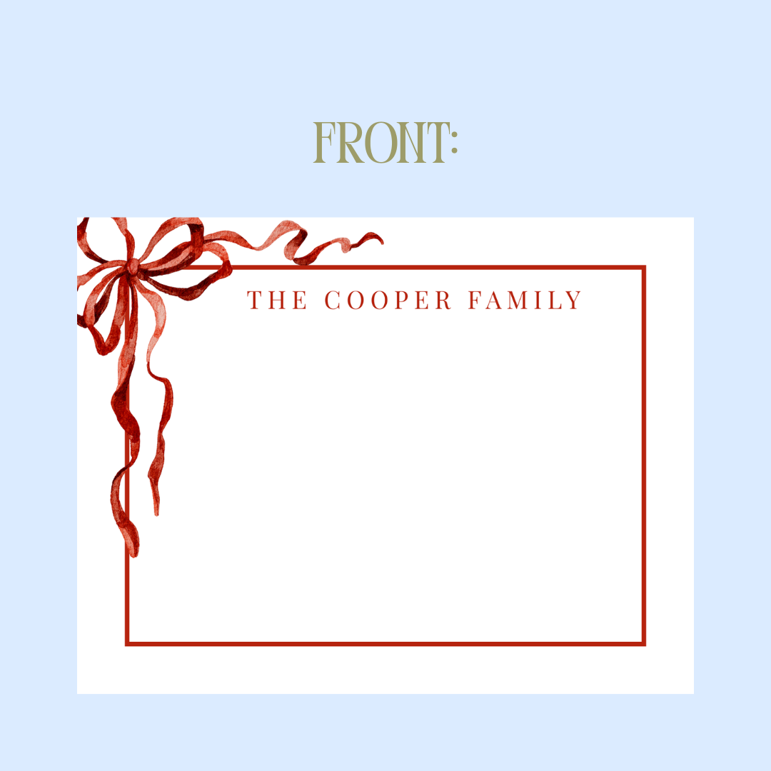 Red Bow Thank You Card (Set of 10)