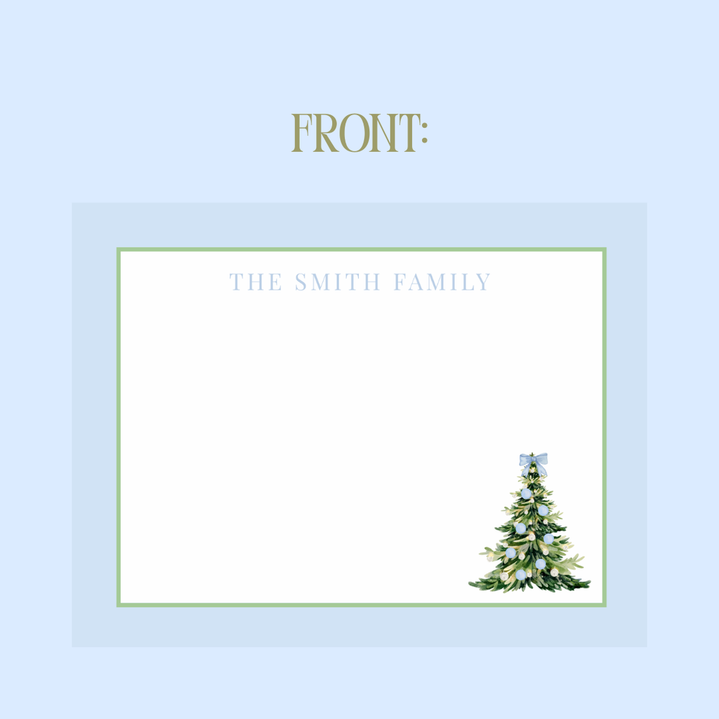 A Blue Christmas Thank You Card (Set of 10)