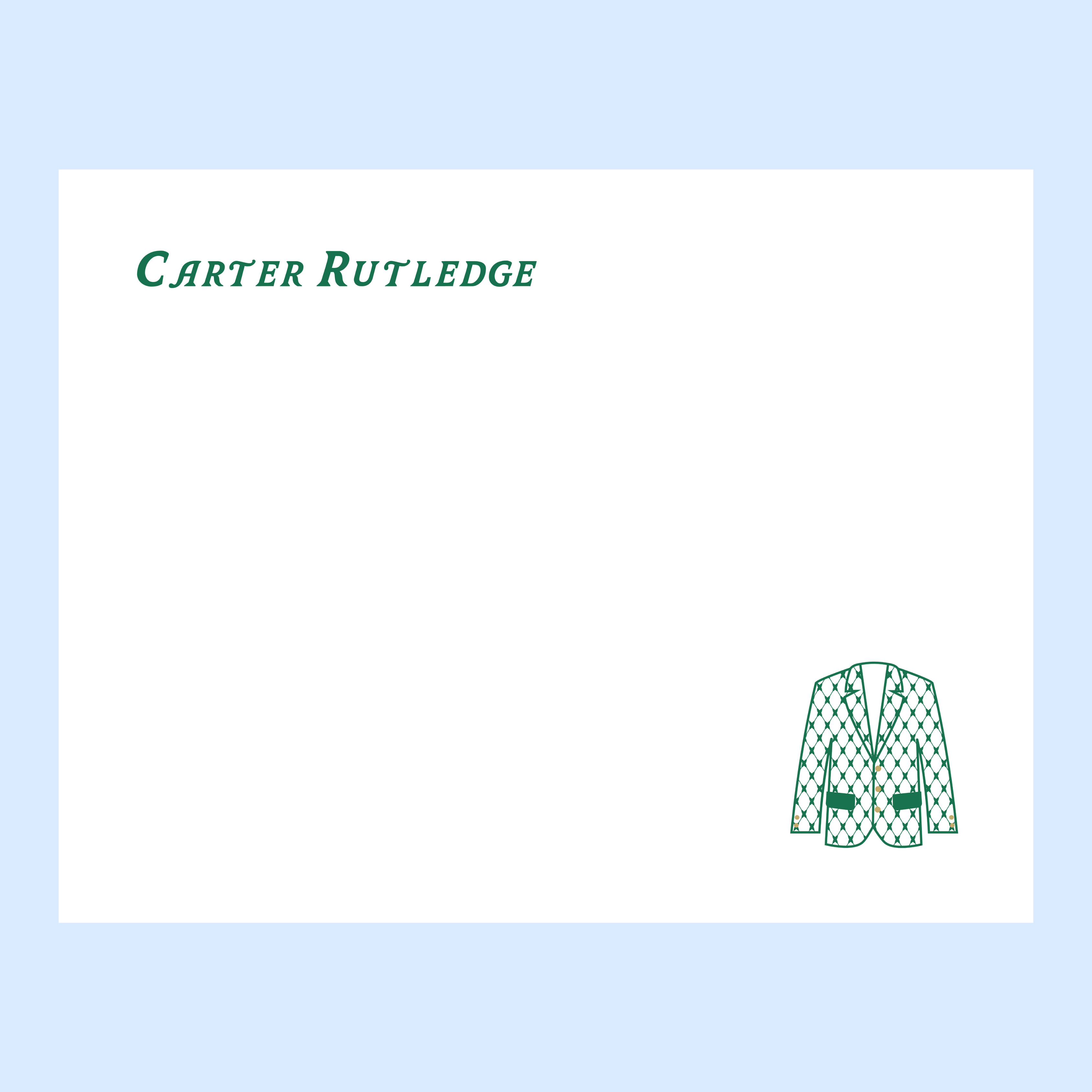 Green Jacket Thank You Card (Set of 20)