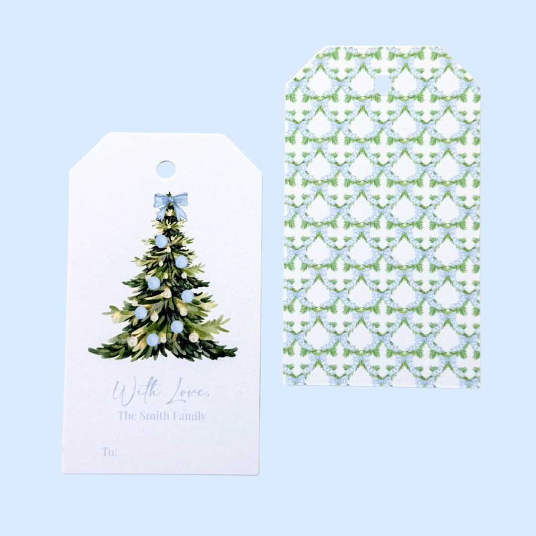 A Blue Christmas Gift Tag (Set of 24)