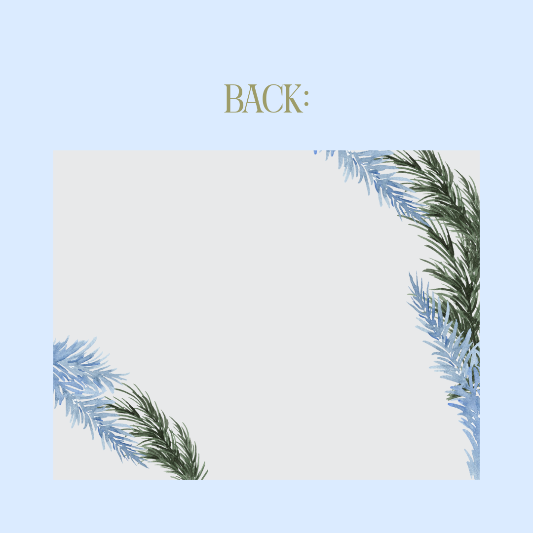 Blue Wreath Thank You Card (Set of 10)