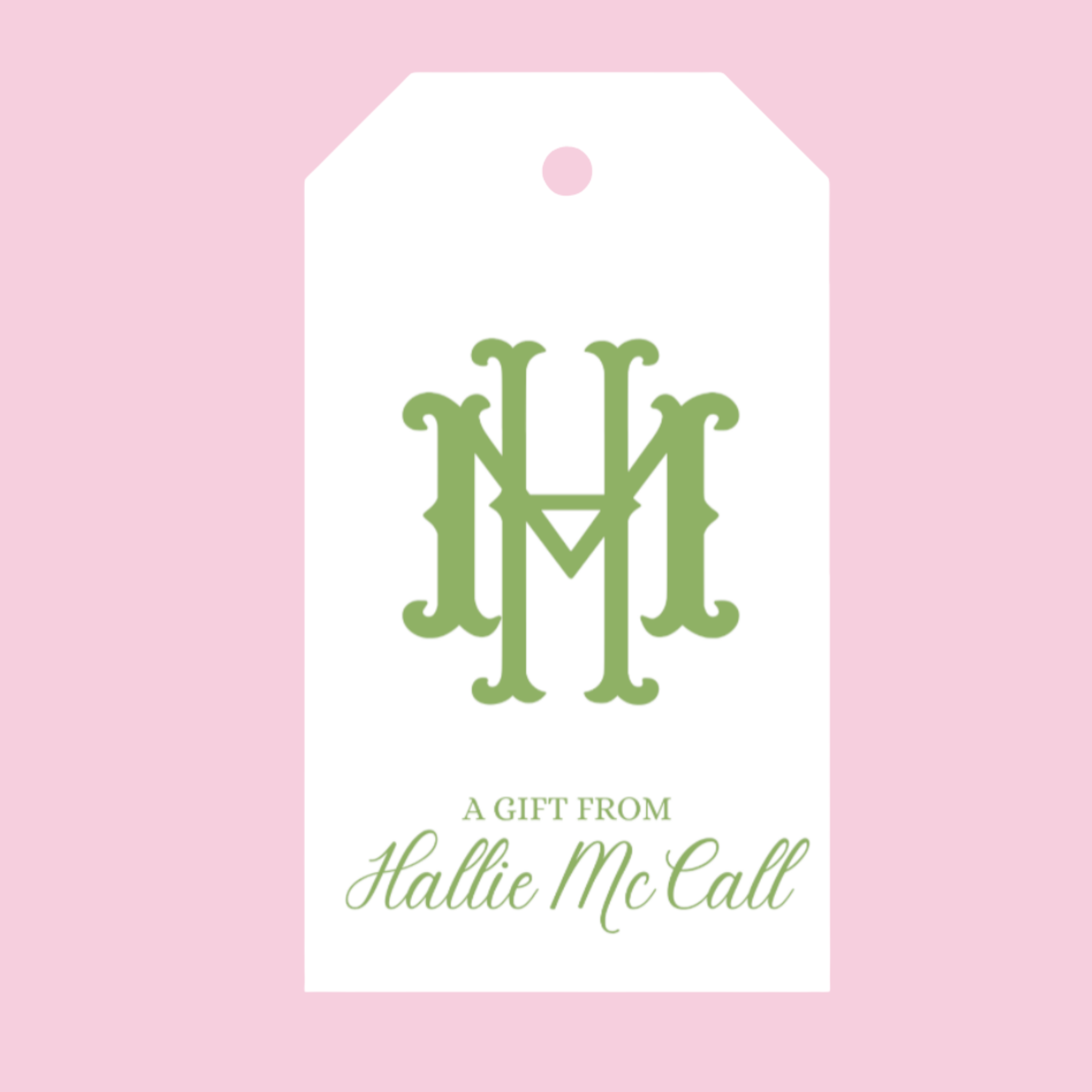 Simply Stated Monogram Gift Tag (Set of 24)