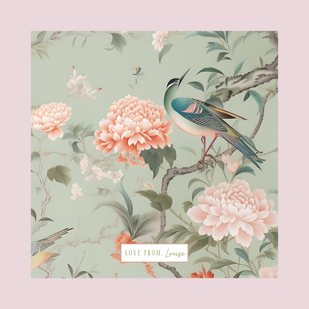 Green Chinoiserie Enclosure Card (Set of 24)